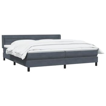 Boxspringbett mit Matratze Dunkelgrau 180x220 cm Samt