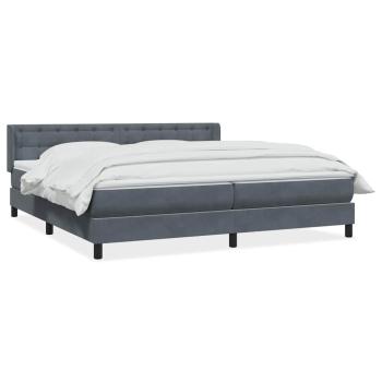 Boxspringbett mit Matratze Dunkelgrau 180x220 cm Samt
