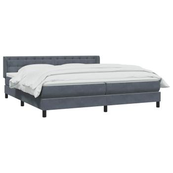 Boxspringbett mit Matratze Dunkelgrau 180x220 cm Samt