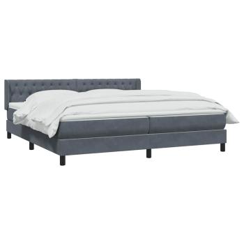 Boxspringbett mit Matratze Dunkelgrau 180x220 cm Samt