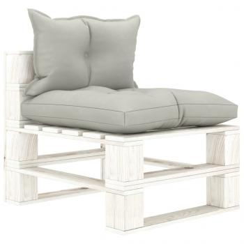 ARDEBO.de - Garten-Paletten-Mittelsofa mit Kissen in Taupe Holz