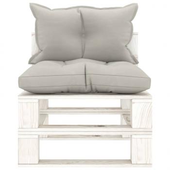 Garten-Paletten-Mittelsofa mit Kissen in Taupe Holz