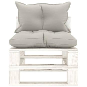 Garten-Paletten-Mittelsofa mit Kissen in Taupe Holz