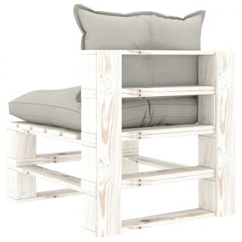 Garten-Paletten-Mittelsofa mit Kissen in Taupe Holz