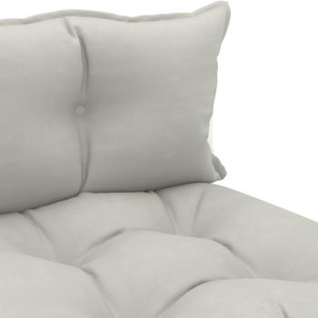 Garten-Paletten-Mittelsofa mit Kissen in Taupe Holz