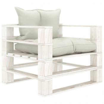 ARDEBO.de - Garten-Palettensofa mit Kissen in Beige Holz