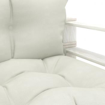 Garten-Palettensofa mit Kissen in Beige Holz
