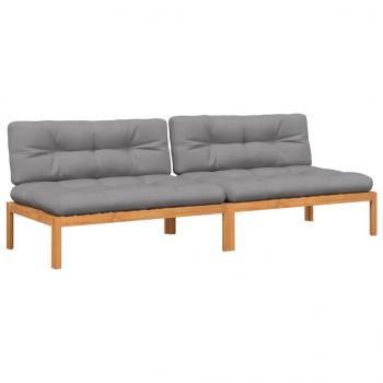 ARDEBO.de - Garten-Mittelsofas aus Paletten mit Kissen 2 Stk. Akazienholz