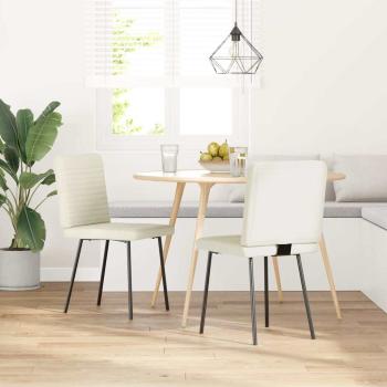 Esszimmerstühle 2 Stk. Creme Samt