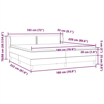 Boxspringbett mit Matratzen Schwarz 180x220 cm Samt