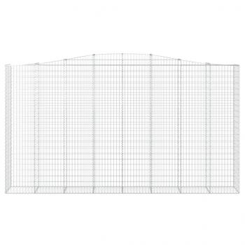 Gabionen mit Hochbogen 4 Stk. 400x50x220/240cm Verzinktes Eisen