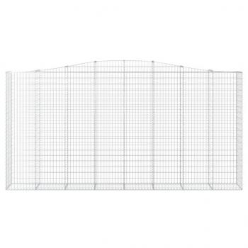 Gabionen mit Hochbogen 3 Stk. 400x50x200/220cm Verzinktes Eisen