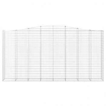 Gabionen mit Hochbogen 4 Stk. 400x50x200/220cm Verzinktes Eisen