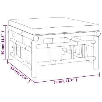 7-tlg. Garten-Lounge-Set mit Dunkelgrauen Kissen Bambus
