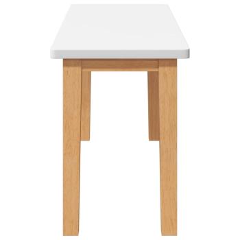 Bank 90 cm Weiß Massivholz Gummibaum