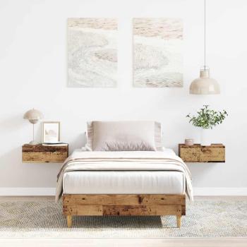 ARDEBO.de - Bettgestell ohne Matratze Altholz-Optik 90x200cm Holzwerkstoff