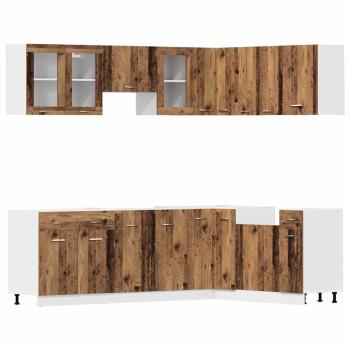 ARDEBO.de - 11-tlg. Küchenschrank-Set Altholz-Optik Holzwerkstoff