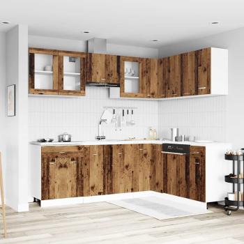 ARDEBO.de - 11-tlg. Küchenschrank-Set Lyon Altholz-Optik Holzwerkstoff