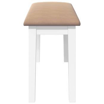 Bank 90 cm Weiß Massivholz Gummibaum