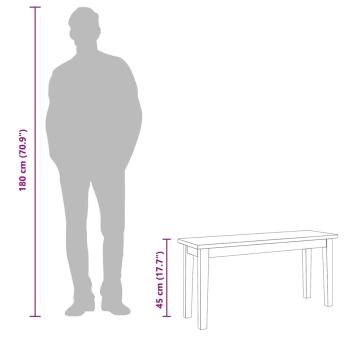 Bank 90 cm Massivholz Gummibaum