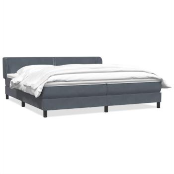 Boxspringbett mit Matratzen Dunkelgrau 180x210 cm Samt