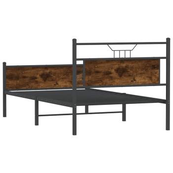 Bettgestell ohne Matratze Räuchereiche 107x203 cm Holzwerkstoff