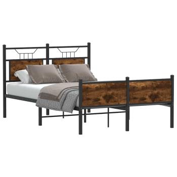 ARDEBO.de - Bettgestell ohne Matratze Räuchereiche 120x200 cm Holzwerkstoff
