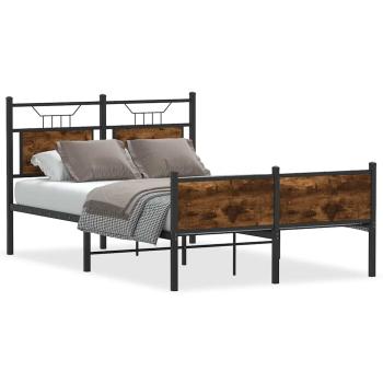 Bettgestell ohne Matratze Räuchereiche 120x200 cm Holzwerkstoff