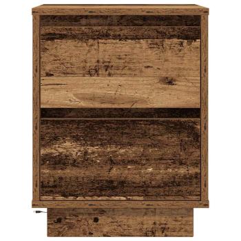 Nachttische mit LED-Leuchten 2 Stk. Altholz-Optik 38x34x50 cm