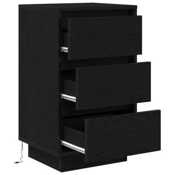 Nachttisch mit LED-Leuchten Schwarz 38x34x65 cm