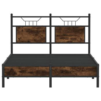 Bettgestell ohne Matratze Räuchereiche 120x190 cm Holzwerkstoff