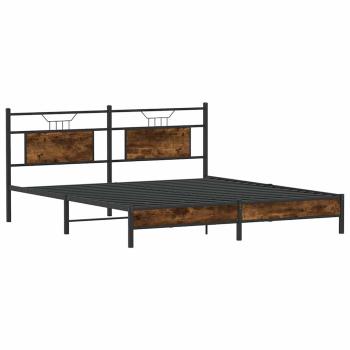 Bettgestell ohne Matratze Räuchereiche 160x200 cm Holzwerkstoff