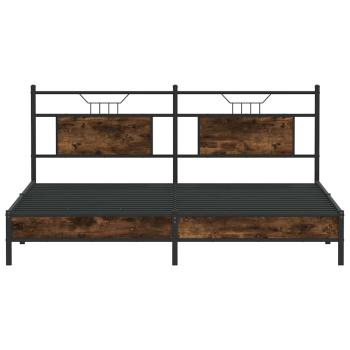 Bettgestell ohne Matratze Räuchereiche 160x200 cm Holzwerkstoff