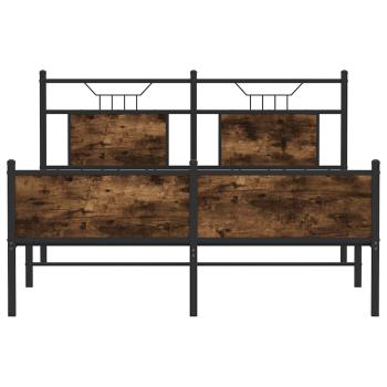 Bettgestell ohne Matratze Räuchereiche 140x200 cm Holzwerkstoff