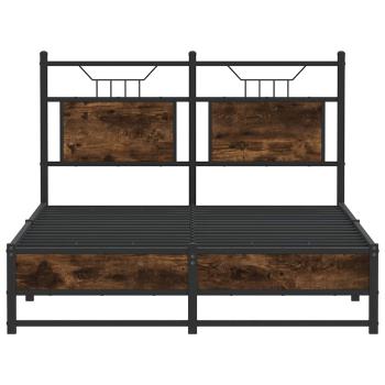 Bettgestell ohne Matratze Räuchereiche 120x200 cm Holzwerkstoff