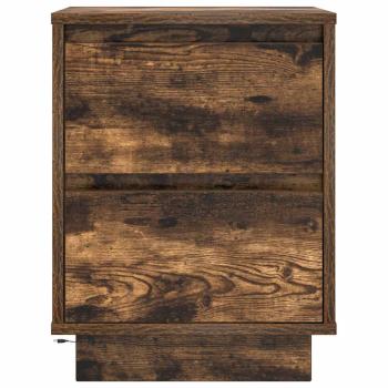 Nachttische mit LED-Leuchten 2 Stk. Räuchereiche 38x34x50 cm