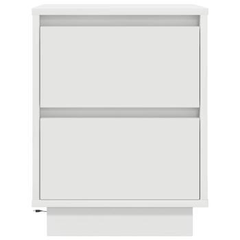 Nachttische mit LED-Leuchten 2 Stk. Weiß 38x34x50 cm