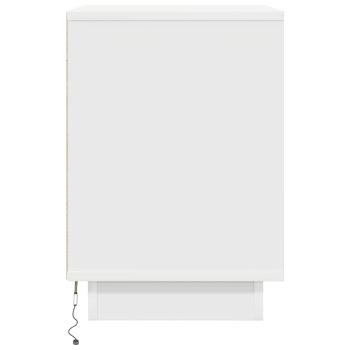 Nachttische mit LED-Leuchten 2 Stk. Weiß 38x34x50 cm