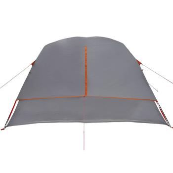 Campingzelt 4 Personen Grau und Orange Wasserdicht
