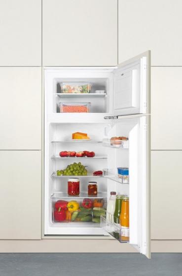 Amica EDTS 372 901 Einbau-Kühl-/Gefrierkombination, Nischenhöhe: 122 cm, 170 L, Schlepptür-Technik, elektronische Steuerung, Tür-Offen-Alarm, Inverter Kompressor, weiß (1195112)