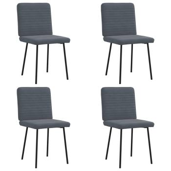 ARDEBO.de - Esszimmerstühle 4 Stk. Dunkelgrau Samt