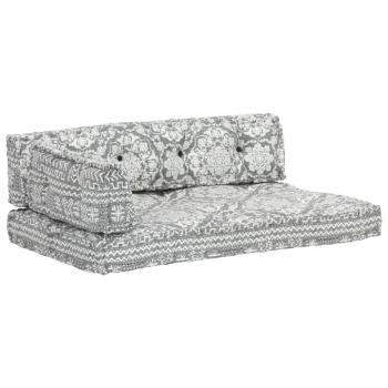 ARDEBO.de - Palettensofa-Auflage Hellgrau Stoff Patchwork