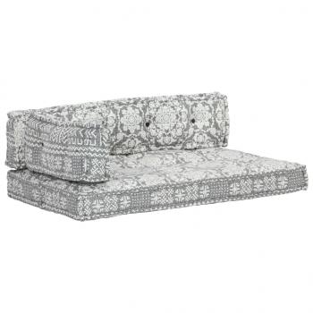 Palettensofa-Auflage Hellgrau Stoff Patchwork