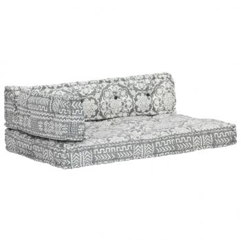 Palettensofa-Auflage Hellgrau Stoff Patchwork