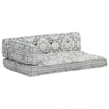 Palettensofa-Auflage Hellgrau Stoff Patchwork