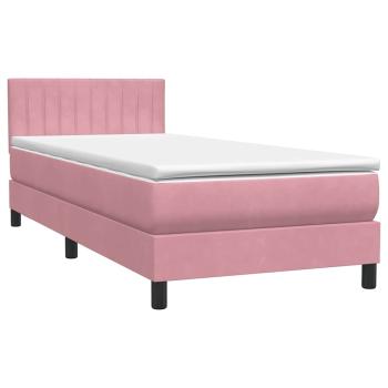 Boxspringbett mit Matratze Rosa 90x210 cm Samt