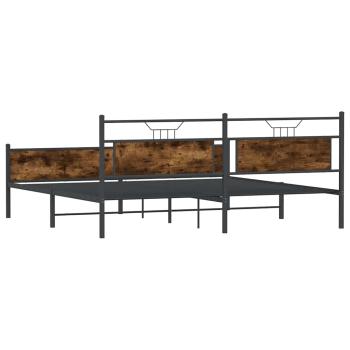 Metallbett ohne Matratze Räuchereiche 200x200 cm