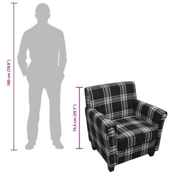 Sessel mit Sitzpolster Schwarz Stoff