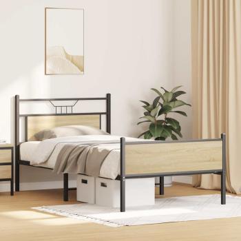 Bettgestell ohne Matratze Sonoma-Eiche 107x203 cm Holzwerkstoff