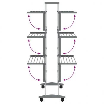 Wäscheständer mit Rollen 89x64x129 cm Aluminium